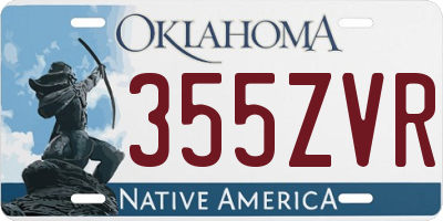 OK license plate 355ZVR