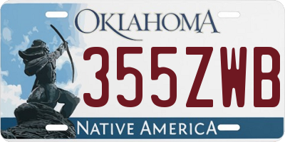 OK license plate 355ZWB