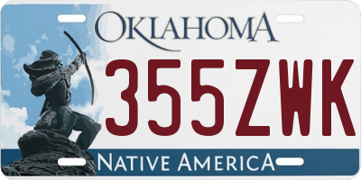 OK license plate 355ZWK