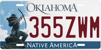 OK license plate 355ZWM