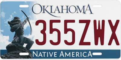 OK license plate 355ZWX