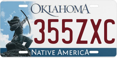 OK license plate 355ZXC