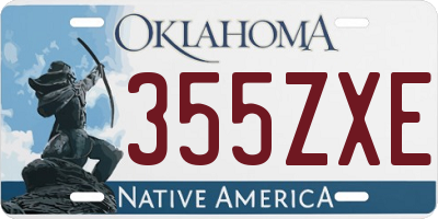 OK license plate 355ZXE