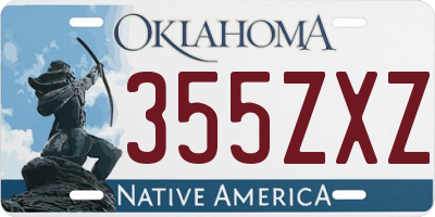 OK license plate 355ZXZ