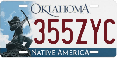 OK license plate 355ZYC