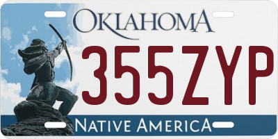 OK license plate 355ZYP