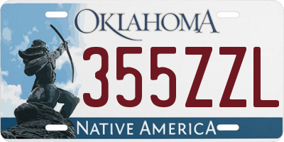 OK license plate 355ZZL