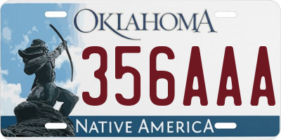 OK license plate 356AAA