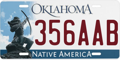 OK license plate 356AAB