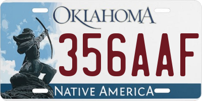 OK license plate 356AAF