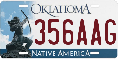 OK license plate 356AAG