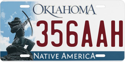 OK license plate 356AAH