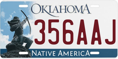 OK license plate 356AAJ