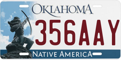 OK license plate 356AAY