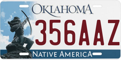 OK license plate 356AAZ