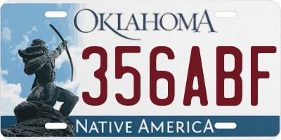 OK license plate 356ABF