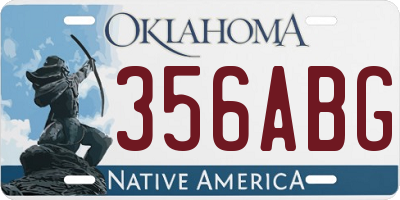 OK license plate 356ABG