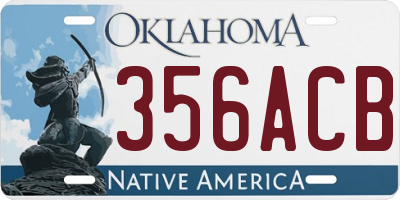 OK license plate 356ACB