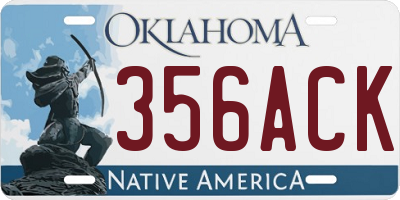 OK license plate 356ACK
