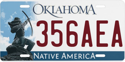OK license plate 356AEA