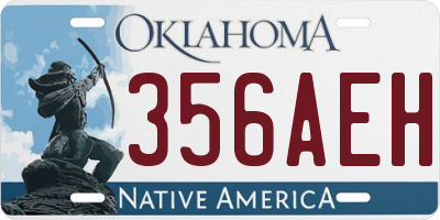 OK license plate 356AEH