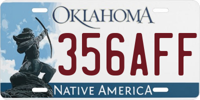 OK license plate 356AFF