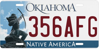 OK license plate 356AFG