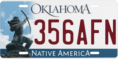 OK license plate 356AFN