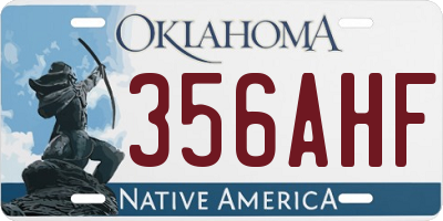 OK license plate 356AHF