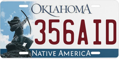 OK license plate 356AID