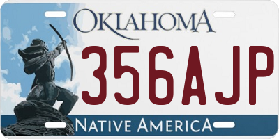 OK license plate 356AJP