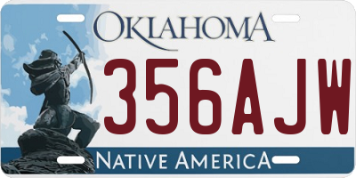 OK license plate 356AJW
