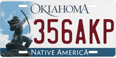 OK license plate 356AKP