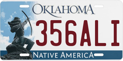 OK license plate 356ALI