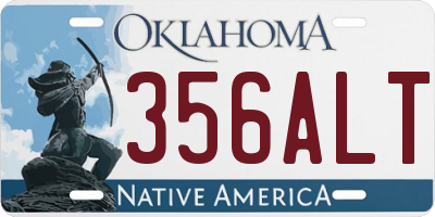 OK license plate 356ALT