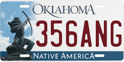 OK license plate 356ANG