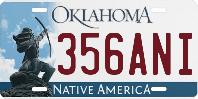 OK license plate 356ANI