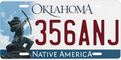 OK license plate 356ANJ