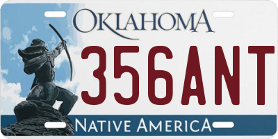 OK license plate 356ANT