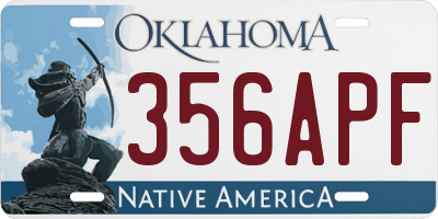 OK license plate 356APF