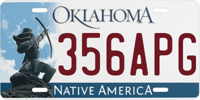 OK license plate 356APG