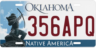 OK license plate 356APQ