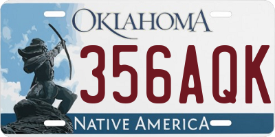 OK license plate 356AQK