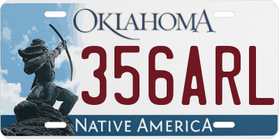 OK license plate 356ARL