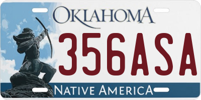 OK license plate 356ASA