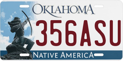 OK license plate 356ASU
