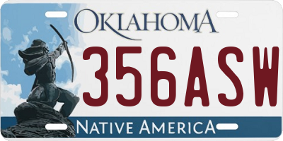 OK license plate 356ASW