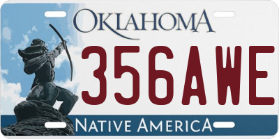 OK license plate 356AWE