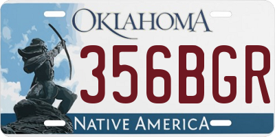 OK license plate 356BGR