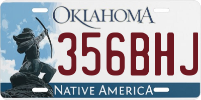 OK license plate 356BHJ